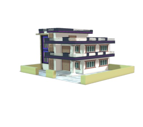 A Modern House based in Low Poly style